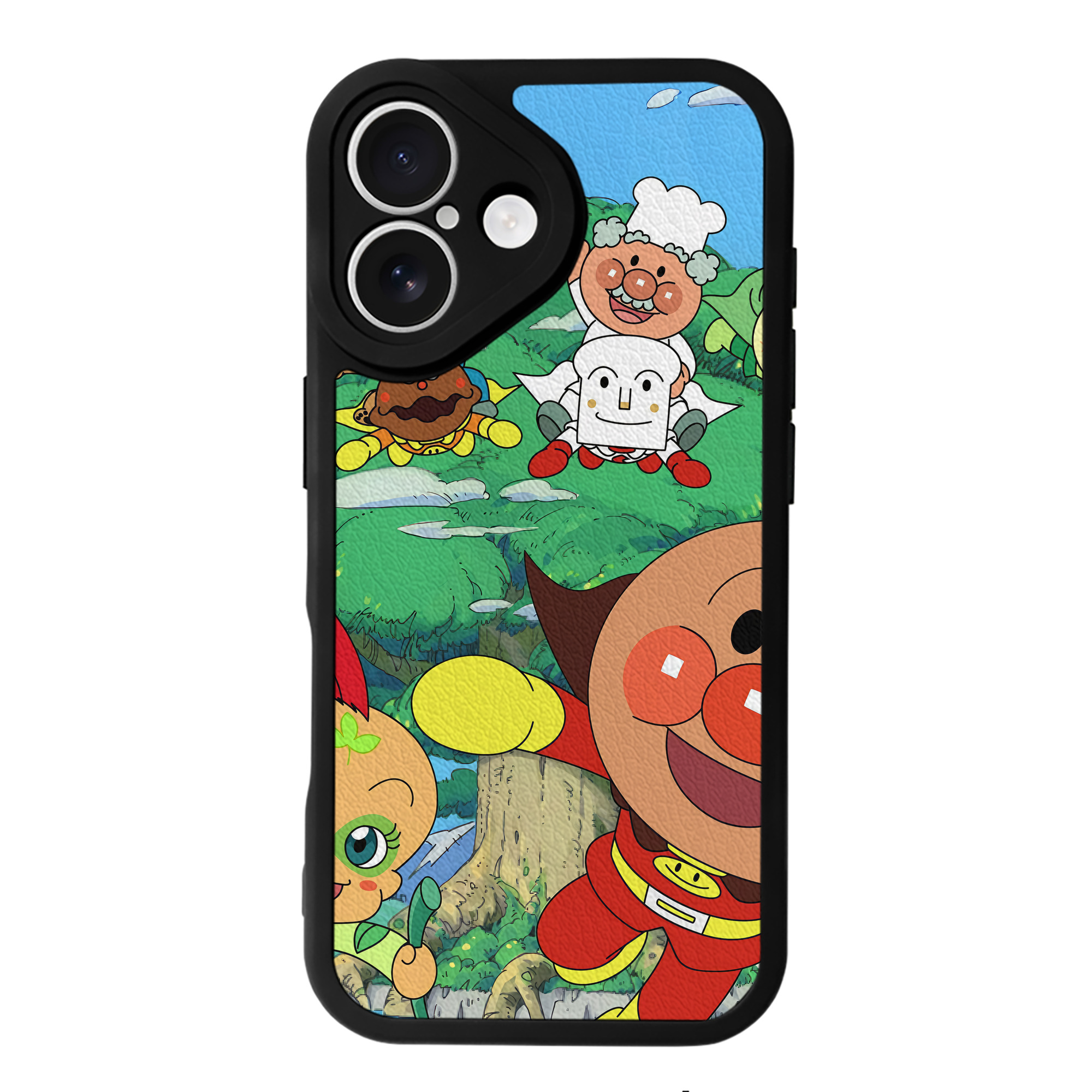 （画像用） アンパンマン Anpanman 【iPhone 16シリーズ対応】シリコンスマホケース（レザー調） 材質：シリコン